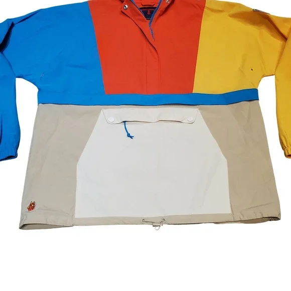 Teddy Fresh Colorblock Pullover Windbreaker Jacket Size S Anorak Hooded 1/2 Zip - Picture 3 of 13